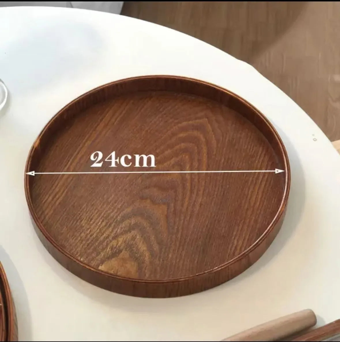 Wooden Round Table Decoration Tray Tray Decorative Trays Snack cake Plate Sundries Display Organizer Desktop Decorative Plate
